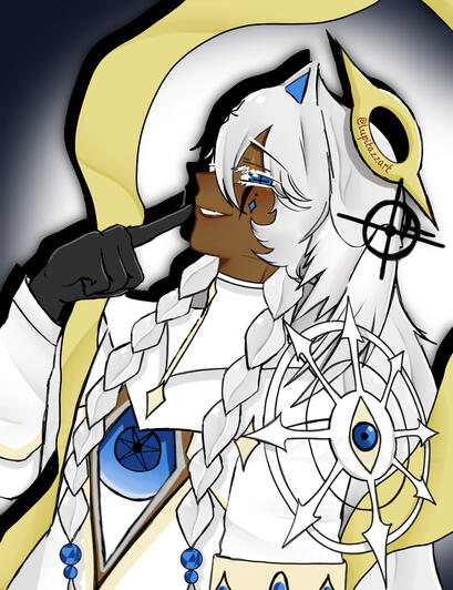 Rendered bust up